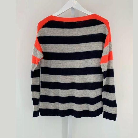 J.CREW NAVY GRAY ORANGE STRIPE CASHMERE SWEATER SIZE SMALL NWOTS! - Picture 8 of 16